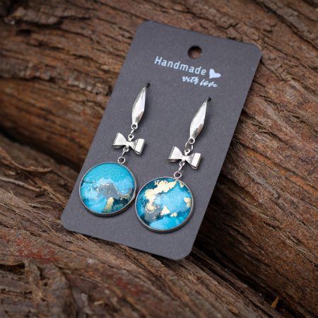 Óceán mélye- Nemesacél fülbevaló