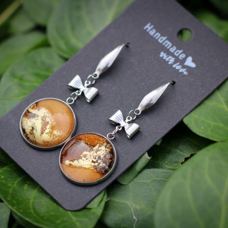 Aranyló naplemente- Nemesacél fülbevaló