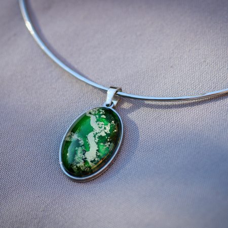 Emerald flow- Nemesacél medál és nyaklánc