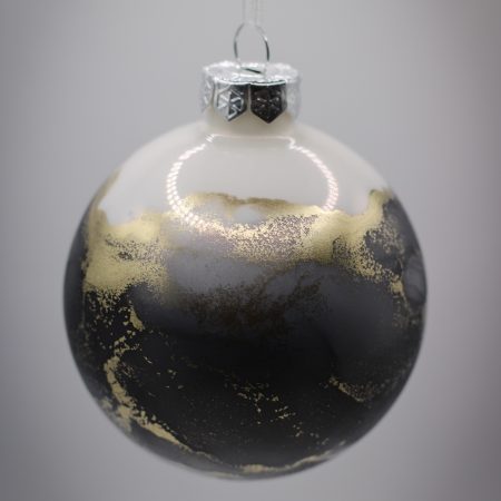 Karácsonyfa gömbdísz-fekete-arany