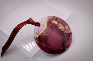 Alkoholos tintával festett kísérő ajándék- bordó