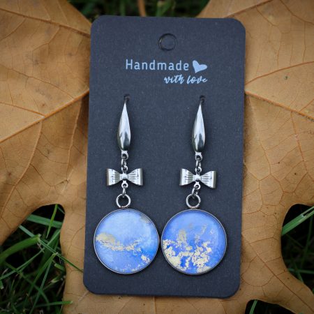 Levendula- Nemesacél fülbevaló